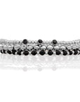 Onyx Interstellar Black CZ Armbanden Stack | Zilver