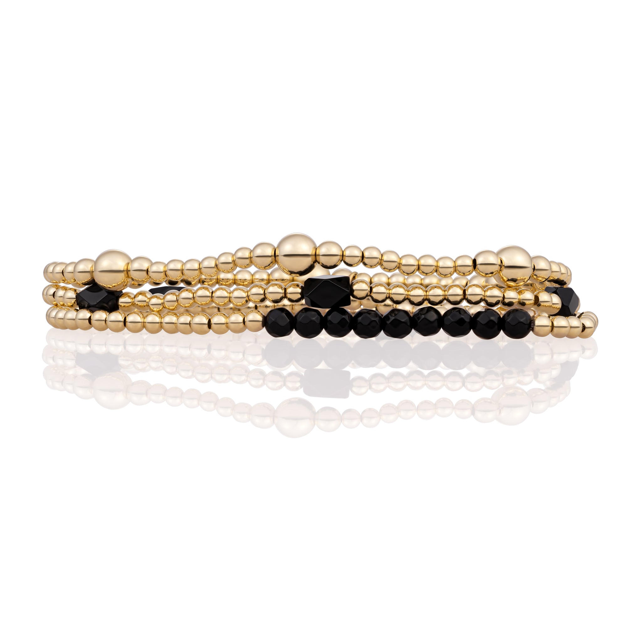 Onyx Reverse Edge Mix armbaden stack | Goudkleurig