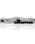 Onyx Reverse Edge Mix armbaden stack | Zilver