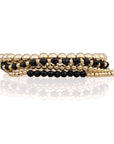 Onyx Saturn Mix Armbanden Stack | Goudkleurig