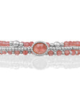 Cherry Quartz Bold Mix Twist Armbanden Stack | Zilver