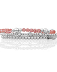 Cherry Quartz Bold Mix Essentials Armbanden Stack | Zilver