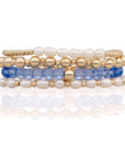 Aquamarine Quartz Bold Mix Interstellar Armbanden Stack | Goudkleurig