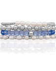 Aquamarine Quartz Bold Mix Interstellar Armbanden Stack | Zilver
