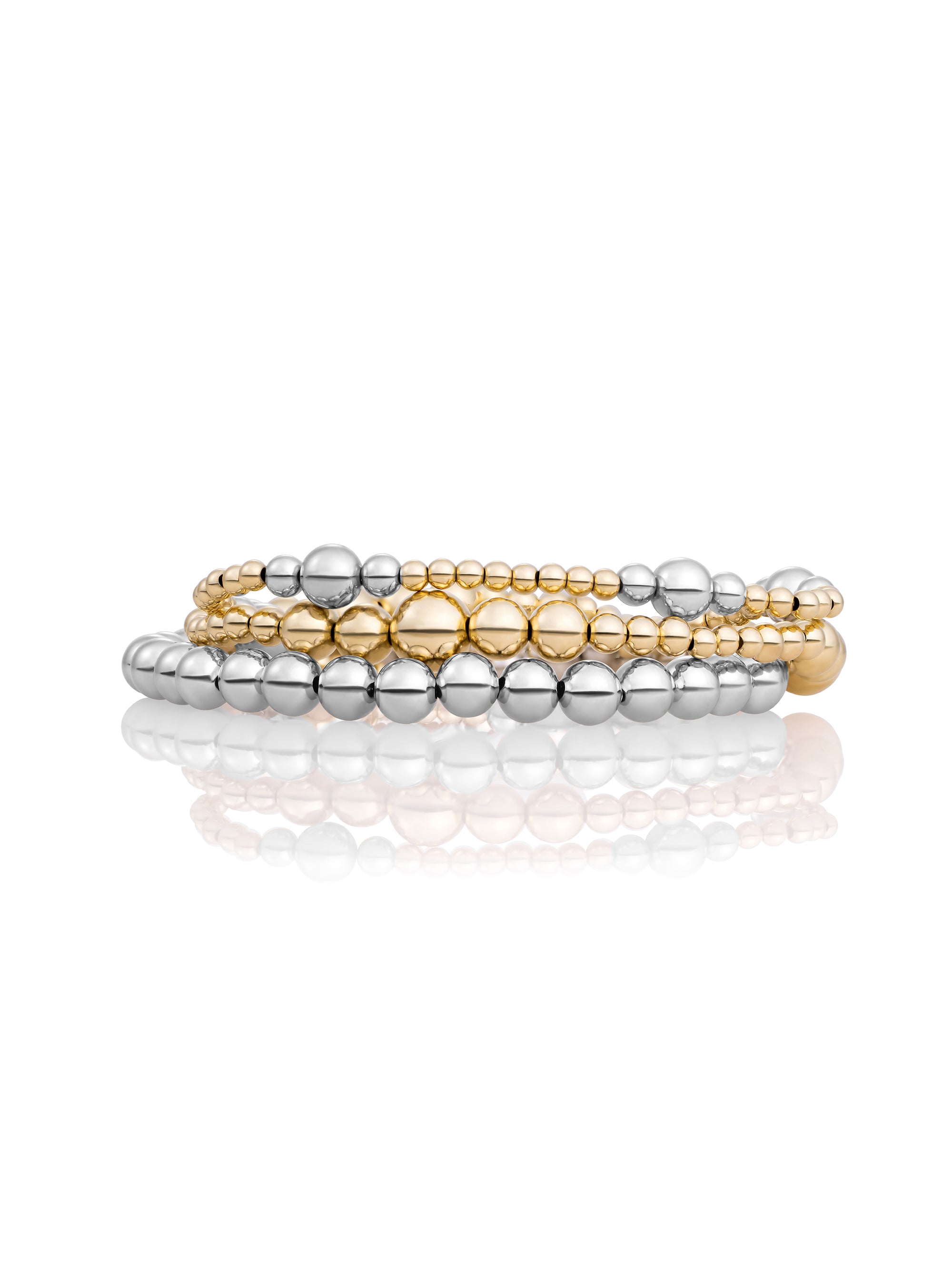 Bicolor Mix Saturn Bold Mix Armbanden Stack | Goudkleurig
