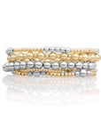 Bicolor Mix Saturn Large Bold Mix Armbanden Stack | Zilver