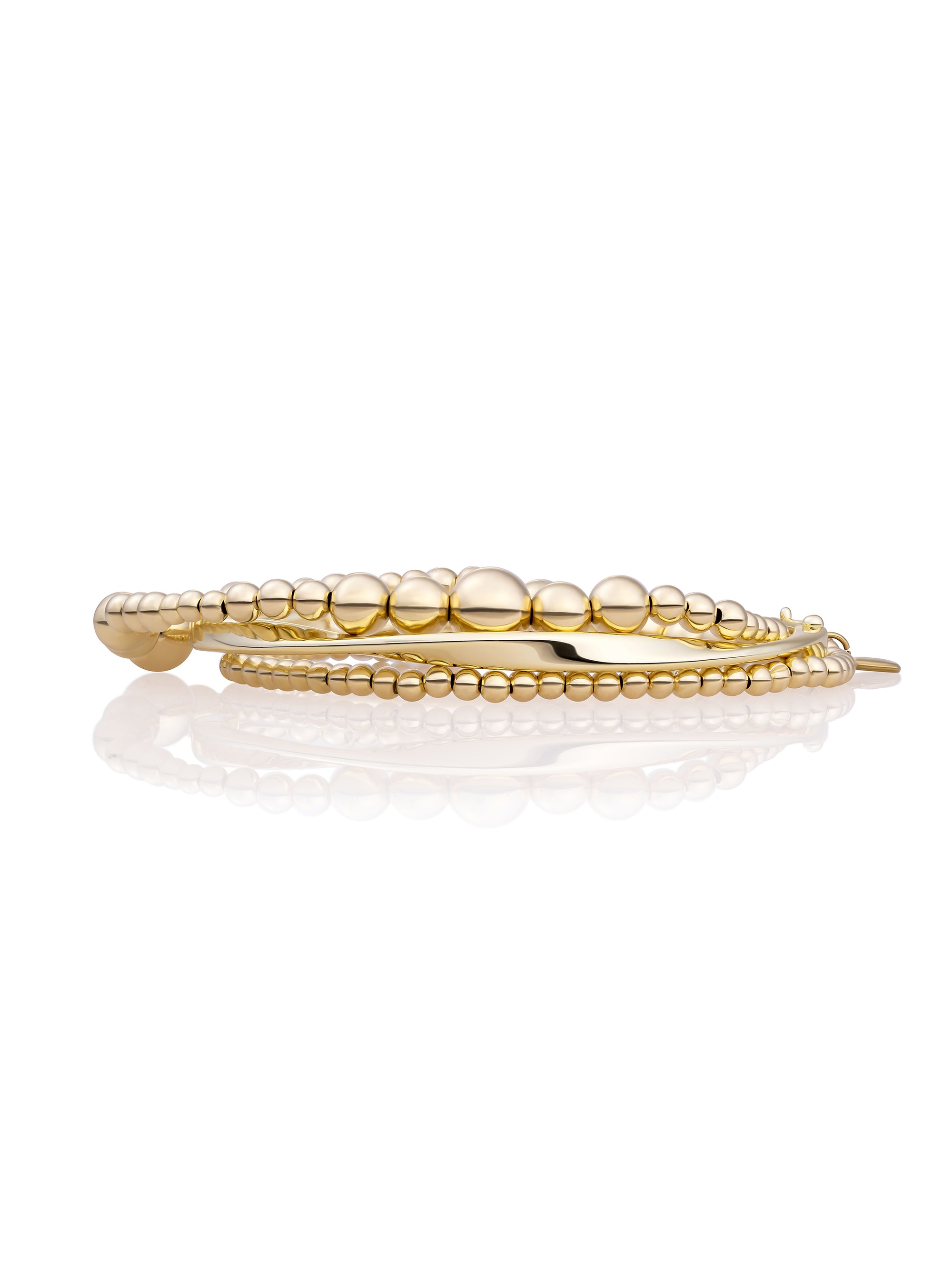 Essentials Wave Mix Saturn Bangle Armbanden Stack | Goudkleurig