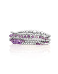 Amethyst Crystal Tube Wave Armbanden Stack | Zilver