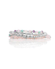 Rose Quartz Fuse Bangle Armbanden Stack | Zilver