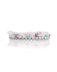 Rose Quartz Saturn Multi Gem Armbanden Stack | Zilver