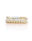 Opalite Roundel Bicolor Armbanden Stack | Goudkleurig