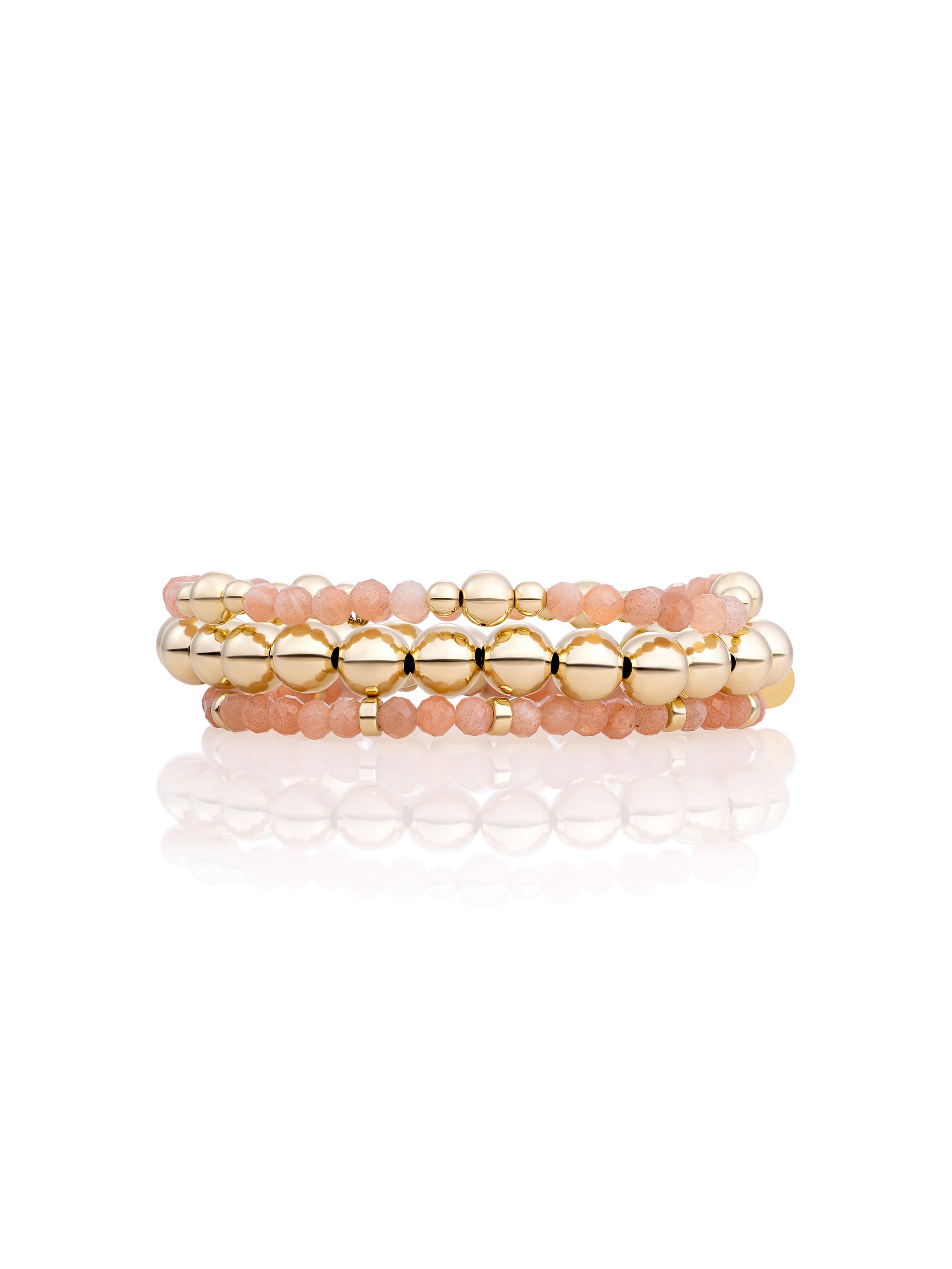 Sunstone Roundel Bold Mix Armbanden Stack | Goudkleurig