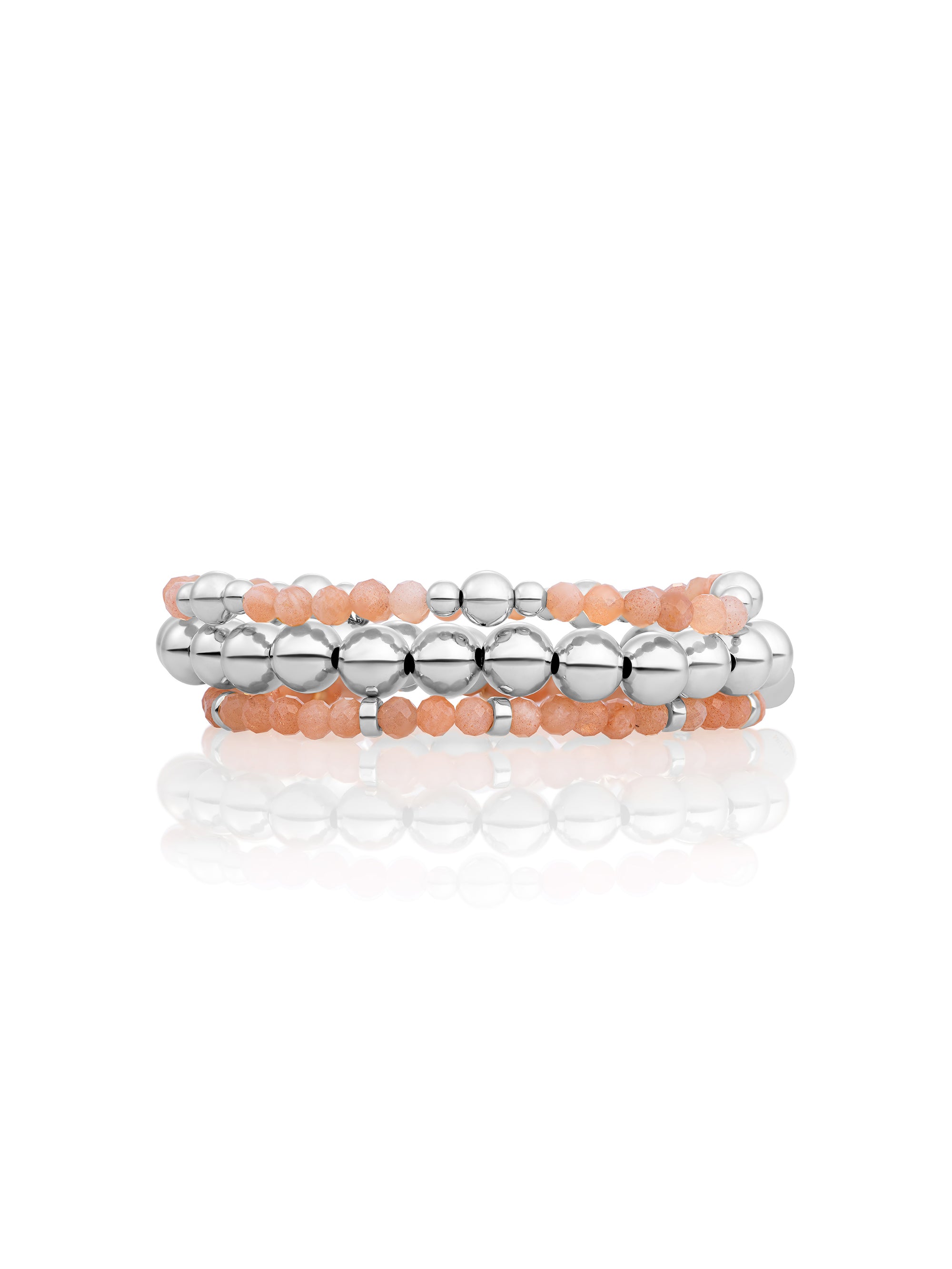 Sunstone Roundel Bold Mix Armbanden Stack | Zilver