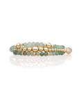 Lime Jade Roundell Bold Mix Wave Mix Armbanden Stack | Goudkleurig