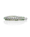 Lime Jade Roundell Bold Mix Wave Mix Armbanden Stack | Zilver