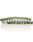 Lime Jade Roundel Interstellar Armbanden Stack | Zilver