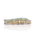 Lime Jade Roundel Labradorite Interstellar Saturn Wave Armbanden Stack | Goudkleurig