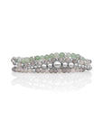 Lime Jade Roundel Labradorite Interstellar Saturn Wave Armbanden Stack | Zilver
