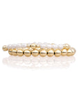 Parel Bold Mix Saturn Large Armbanden Stack | Goudkleurig