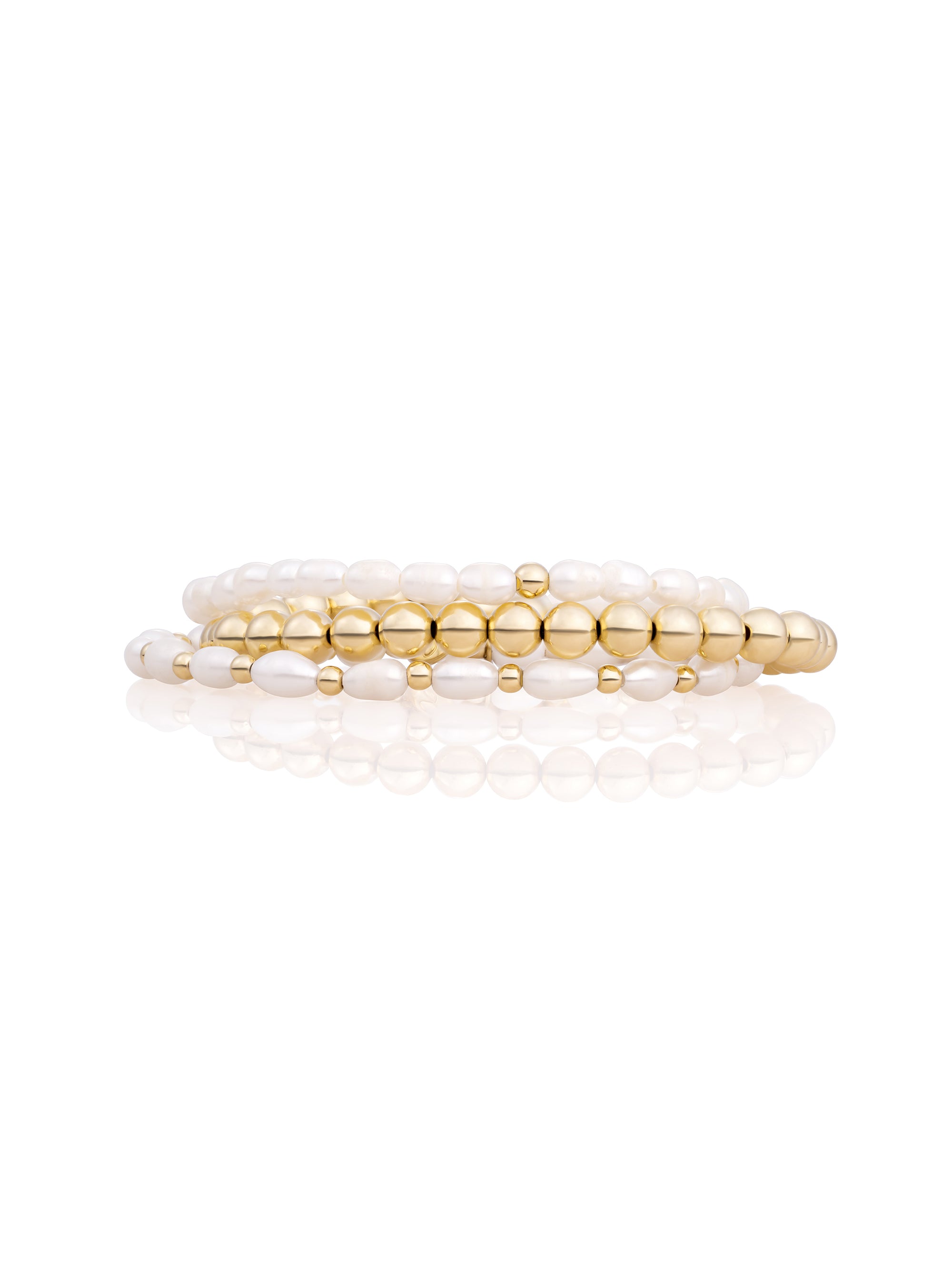 Parel Saturn Interstellar Armbanden Stack | Goudkleurig