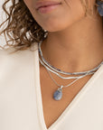 Blue Aventurine Kralenketting 2mm Zilver