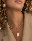 Mother of Pearl Leaf ketting edelsteen