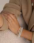 Pearl Bubble Saturn Armbanden Stack | Zilver