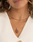 Aubergine Quartz Kralenketting 2mm Goudkleurig