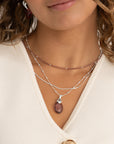 Aubergine Quartz Kralenketting 2mm Zilver