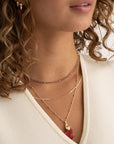 Aubergine Quartz Kralenketting 2mm Goudkleurig