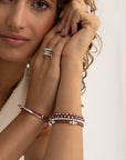 Aubergine Quartz Interstellar Bold Mix Armbanden Stack | Zilver