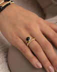 Edge Ring Onyx | 9 karaat