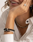 Onyx Twist Universe Armbanden Stack | Zilver