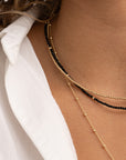 Onyx Kralenketting 2mm Goudkleurig