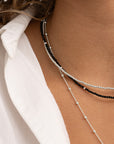 Onyx Kralenketting 2mm Zilver