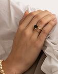 Twist Ring Onyx | 9 karaat