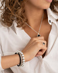 Essentials Saturn Tennis Baguette Armbanden Stack | Zilver