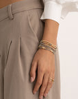 Labradorite Bold Mix Saturn Armbanden Stack | Goudkleurig