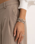 Labradorite Bold Mix Saturn Armbanden Stack | Zilver