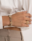 Labradorite Bold Mix Interstellar Armbanden Stack | Goudkleurig