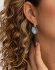 Blue Aventurine Medium Oval oorbel edelstenen