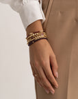 Aubergine Quartz Universe Bubble Armbanden Stack | Goudkleurig
