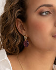 Aubergine Quartz Medium Oval oorbel edelstenen