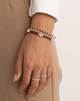 Aubergine Quartz Bold Mix Twist Armbanden Stack | Zilver