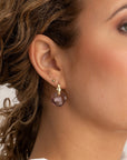 Aubergine Quartz Cushion Cut oorbel edelstenen