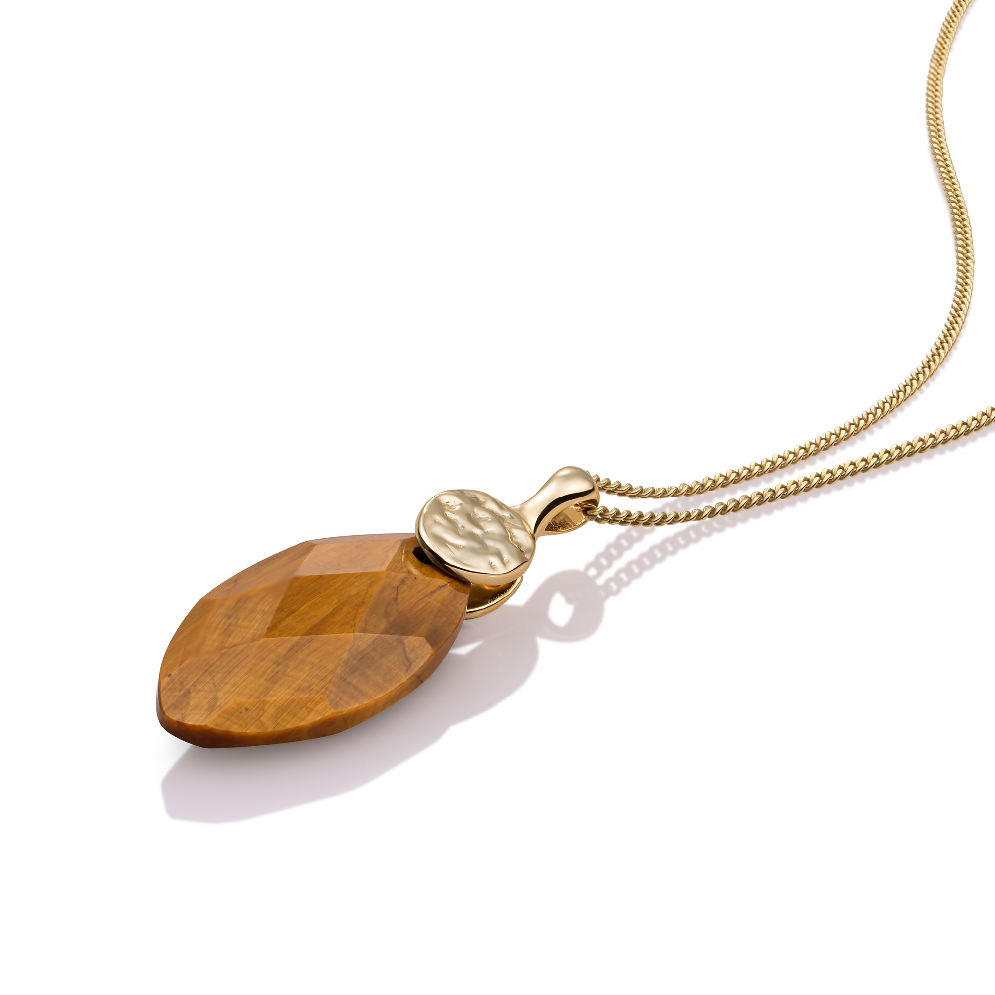 Tiger Eye Leaf Fuse Ketting Set | Goudkleurig