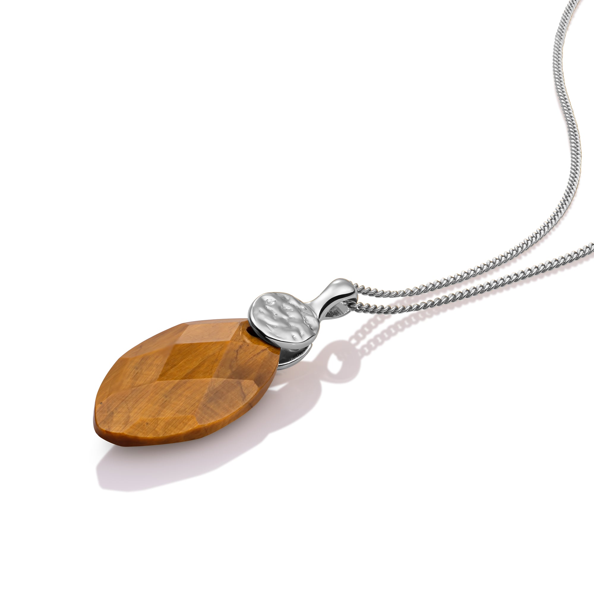 Tiger Eye Leaf Fuse Ketting Set | Zilver