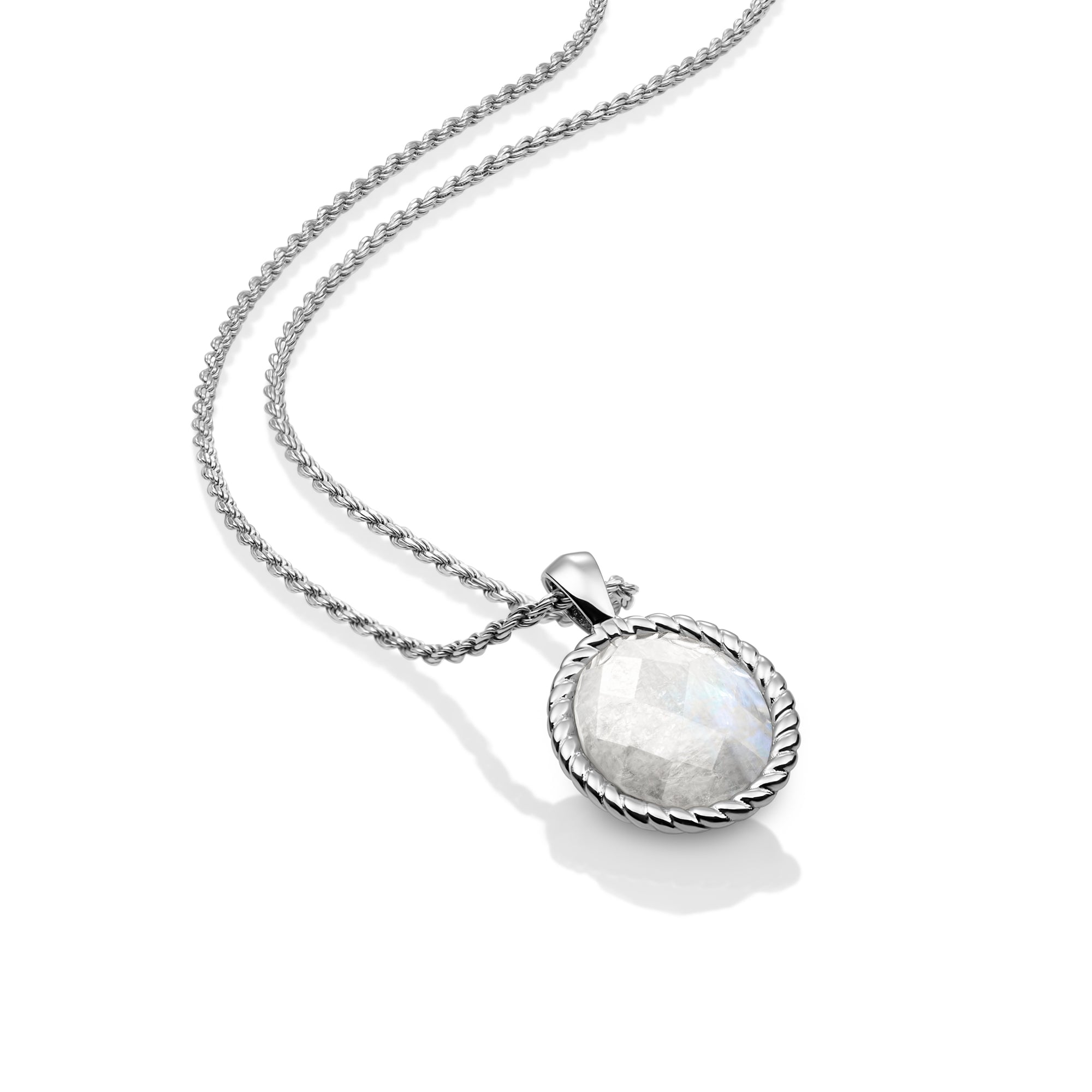 Moonstone Twist Amulet Ketting Set | Zilver