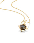 Labradorite Cushion Cut Amulet Ketting set | Goudkleurig