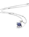 Blue Aventurine Cushion Cut Amulet Ketting set | Zilver